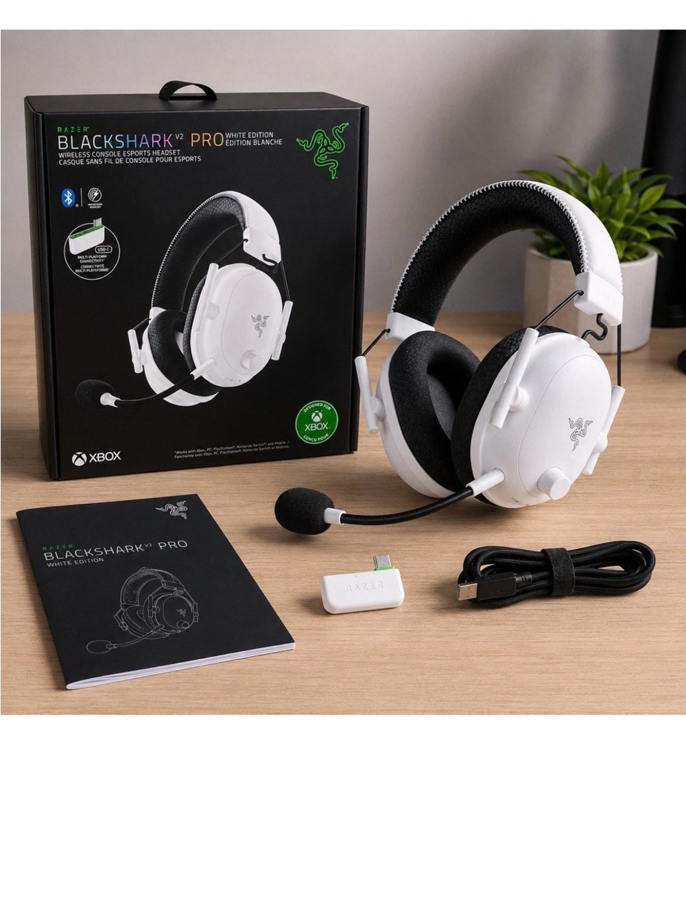 Razer BlackShark V2 Pro Wireless Gaming Headset for Xbox  - White and Black